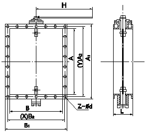 手動矩形蝶閥 手動矩形蝶閥